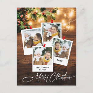 Mistelzweig Rustikales Weihnachtsfoto Grußkarte Postkarte