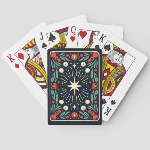 Mistelzweig-Stechpalmen-Beeren-Stern-Rand-Poker-Ka Spielkarten