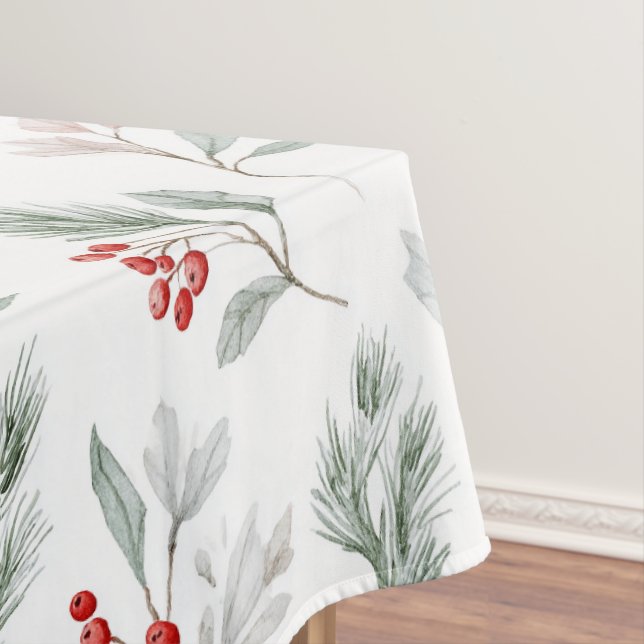 Mistelzweig und Stechpalmenmuster Tischdecke (Beispiel)