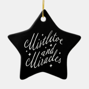 Mistelzweig & Wunder Modernes Weihnachten Schwarze Keramik Ornament