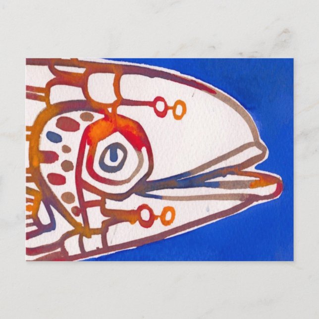 Mister Blue Fish Postcard Postkarte (Vorderseite)
