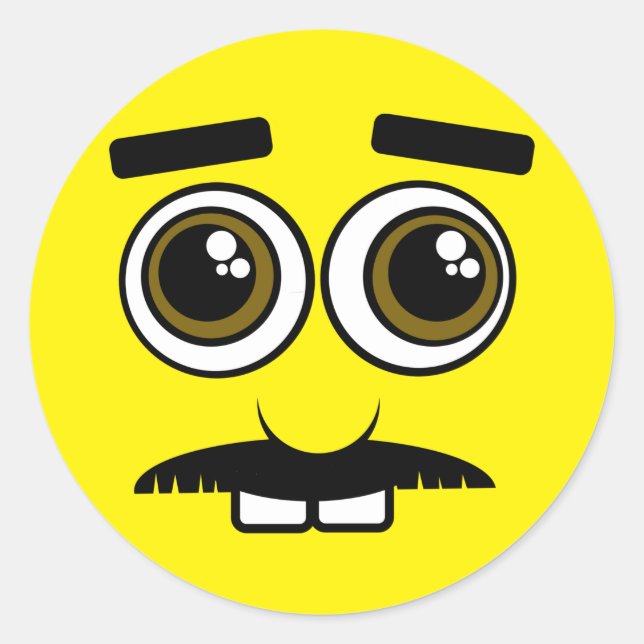 Mister Clueless Emoji Face Runder Aufkleber (Vorderseite)