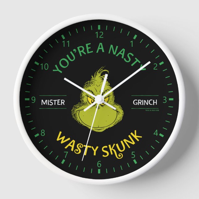 Mister Grinch | Du bist ein Ekliger Wasty Skunk Uhr (Vorderseite)