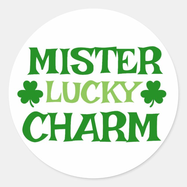 Mister Lucky Charm 🍀 Runder Aufkleber (Vorderseite)