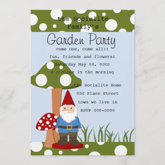 Mister Mushroom Garden Gnome Einladung