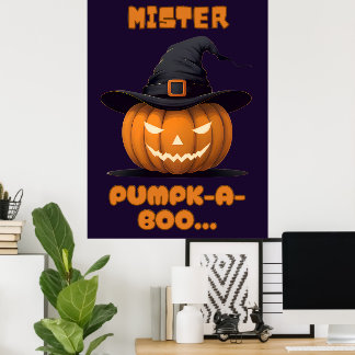 Mister Pumpk-A-Boo Halloween Pumpkin Poster
