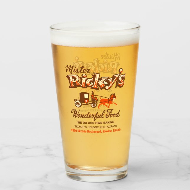 Mister Ricky's Restaurant, Skokie, Illinois Glas (Vorne (Gefüllt))