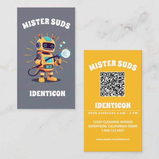 MISTER SUDS WASH mit QR-Code Visitenkarte (Vorne/Hinten)