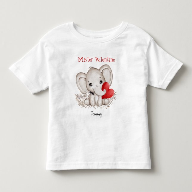 Mister Valentine Personalisiert Kleiner Kleinkind  Kleinkind T-shirt (Vorderseite)