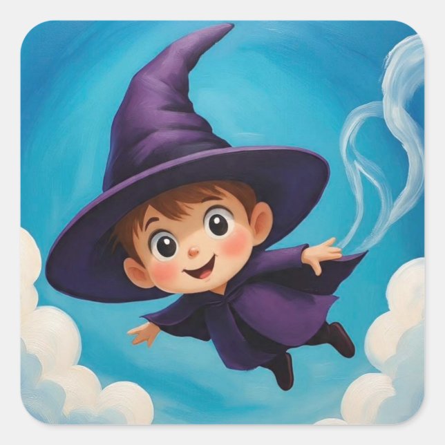MisterWhimsyWitch Quadratischer Aufkleber (Vorderseite)