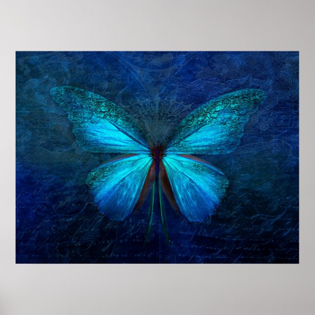 Mistic Blue Butterfly Poster (Vorne)