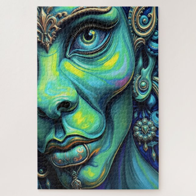 Mistisches Portrait: Fusion von Kunst und Fantasie (Vertikal)