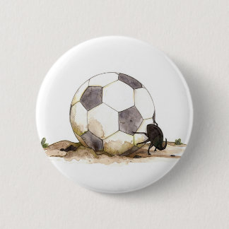 Mistkäfer, der Fußball-Knopf spielt Button