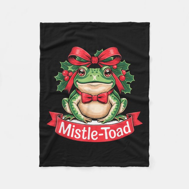 Mistle-toad Funny Christmas Toad Pun  Fleecedecke (Vorderseite)