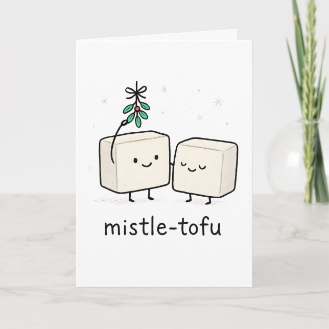 Mistle-Tofu - Funny Christmas Card Feiertagskarte (Vorderseite)