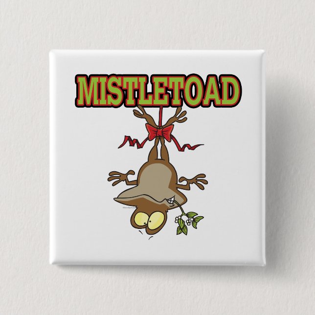 Mistletoad Mistletoe Toad Cartoon Button (Vorderseite)