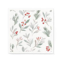 Mistletoe and Holly Berries Pattern