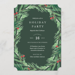 Mistletoe en Forêt Vert Fête Invitation