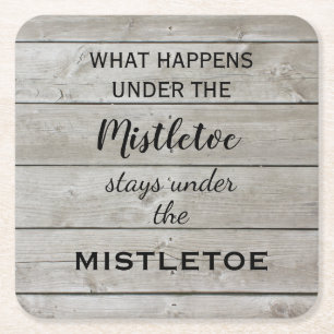 Mistletoe-Feiertag Rechteckiger Pappuntersetzer