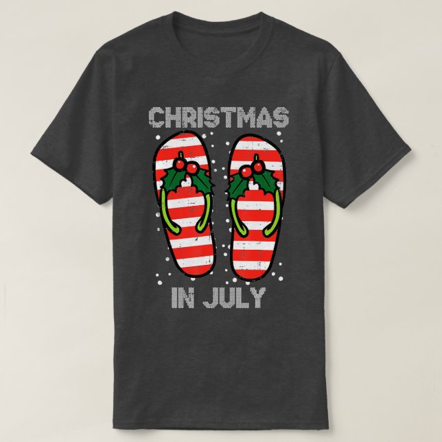 Mistletoe Flip Flops Weihnachten im Juli Sommer Xm T-Shirt (Design vorne)