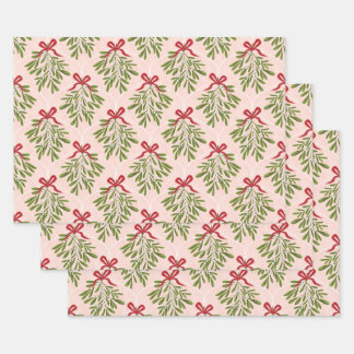 Mistletoe-Geschenkpackung 3 Packung Geschenkpapier Set