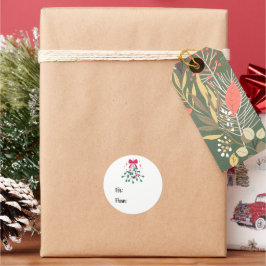 Mistletoe Gift Tag Runder Aufkleber
