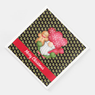 Mistletoe Gnome passen Farbe und Text an Serviette