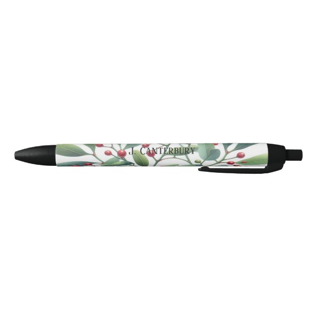 Mistletoe Greenery Personalisiert Holiday Kugelschreiber (Unterseite)