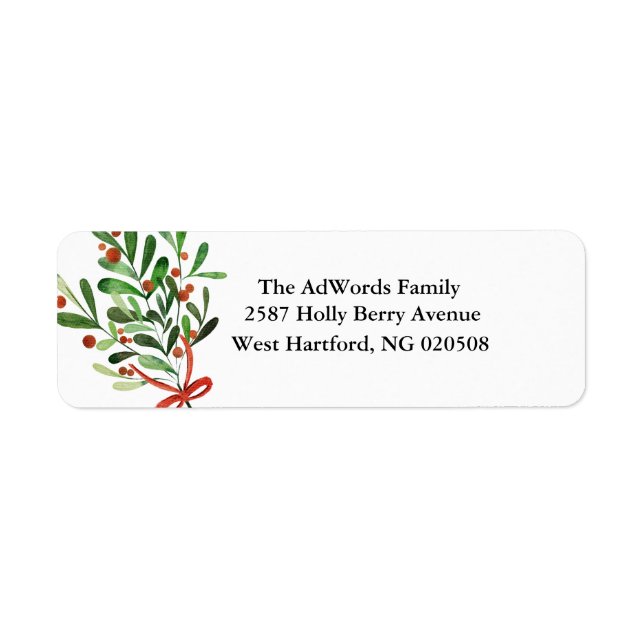 Mistletoe Holiday Address Labels (Vorne)