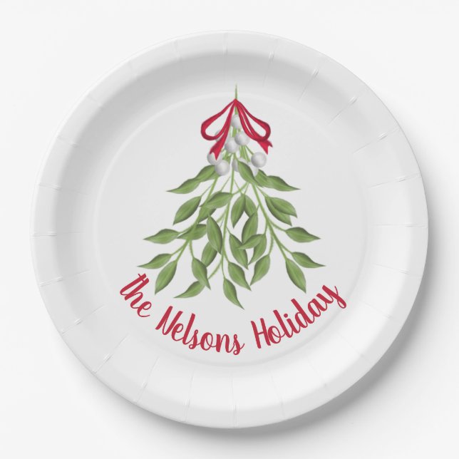 Mistletoe Holiday Paper Tellers Pappteller (Vorderseite)