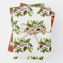 Mistletoe Joyeux Feuilles papier d'enveloppement d