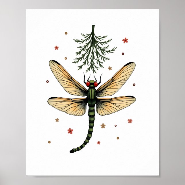 Mistletoe Kiss Dragonfly Poster (Vorne)