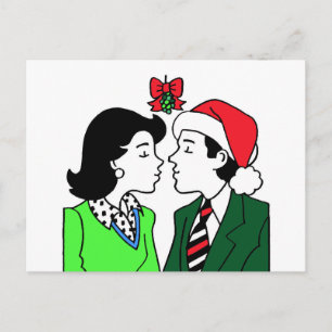 Mistletoe Kiss Postkarten