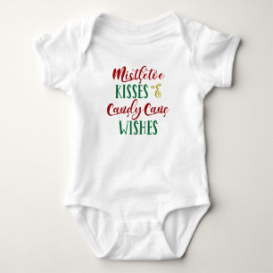 Mistletoe Kisses & Candy Cane Wishes Baby Strampler