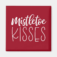 Mistletoe Kisses Typografie Red Christmas