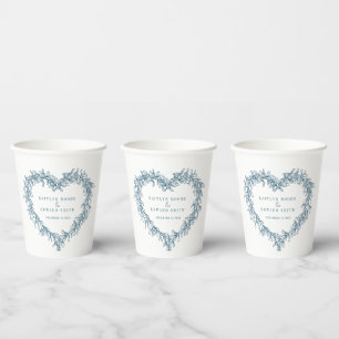 Mistletoe line Art Blue Winter Hochzeit Brauch Pappbecher