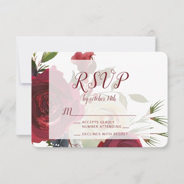 Mistletoe Manor Aquarelle Mariage RSVP Réponse (Devant)
