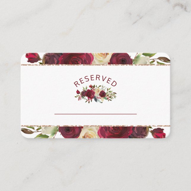 Mistletoe Manor Floral Reservierte Hochzeit Platzkarte (Vorderseite)