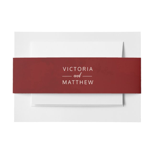Mistletoe Manor Red Watercolor Wedding Monogram Einladungsbanderole (Vorderseite Beispiel)