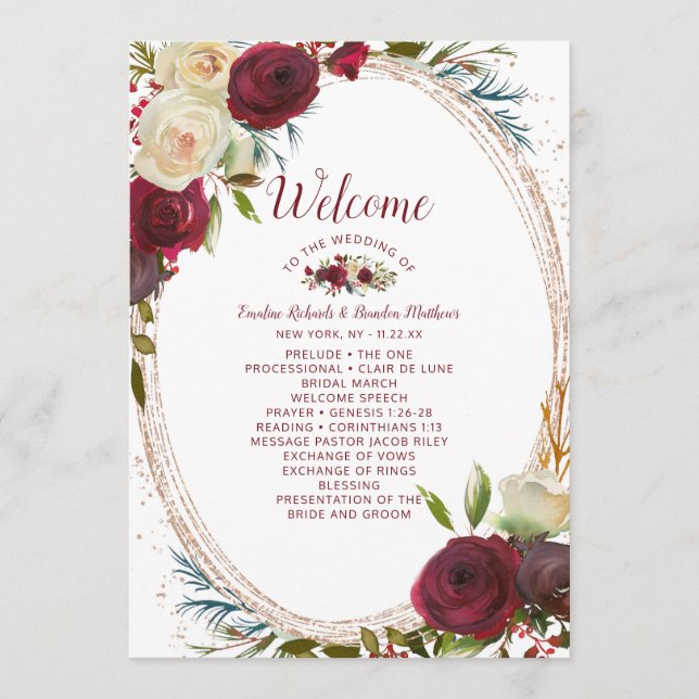 Mistletoe Manor Rose Gold Oval Programm (Vorderseite)
