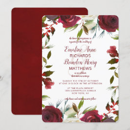 Mistletoe Manor Watercolor Winter Border Wedding Einladung