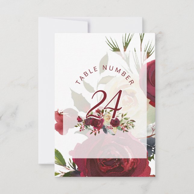Mistletoe Manor Winter Chic Hochzeitstisch Zahlen Einladung (Vorderseite)