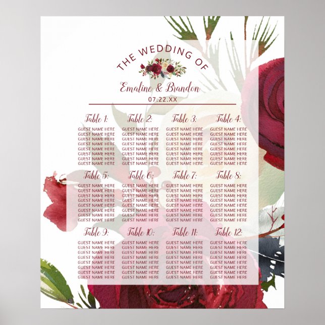 Mistletoe Manor Winter Hochzeitstisch-Seekarte Poster (Vorne)