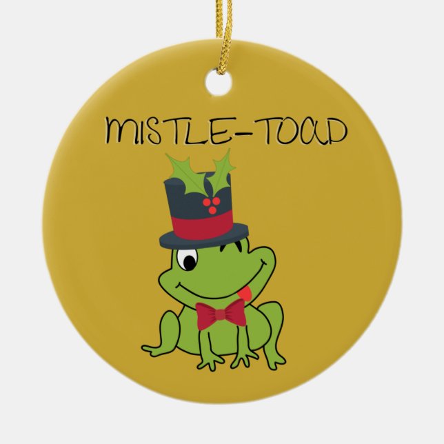 Mistletoe "Mistle Toad" Ornement drôle (Devant)