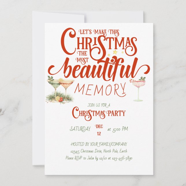 Mistletoe Modern Secret Santa Christmas Party Einladung (Vorderseite)