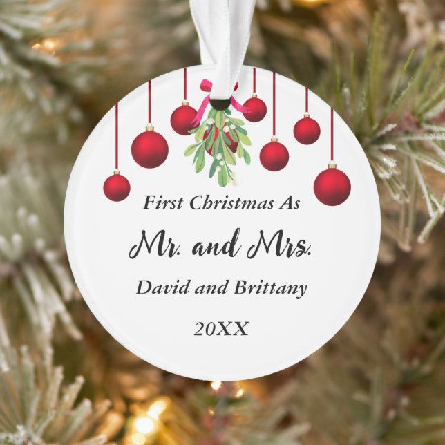 Mistletoe Neu verheiratete Acrylschmuck Ornament (Baum)