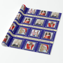 Mistletoe Partridge Streifen Blau Weihnachtsfest F Geschenkpapier