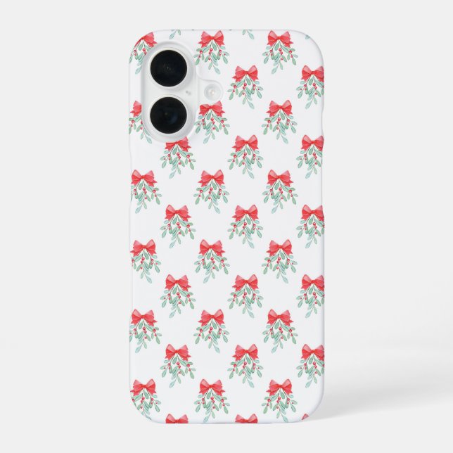 Mistletoe Pattern iPhone 16 Hülle (Rückseite)