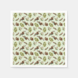 Mistletoe Pine Green Blätter Weihnachten Winter Serviette