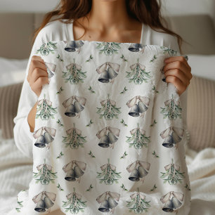 Mistletoe Silver Bells Weihnachten Sherpadecke